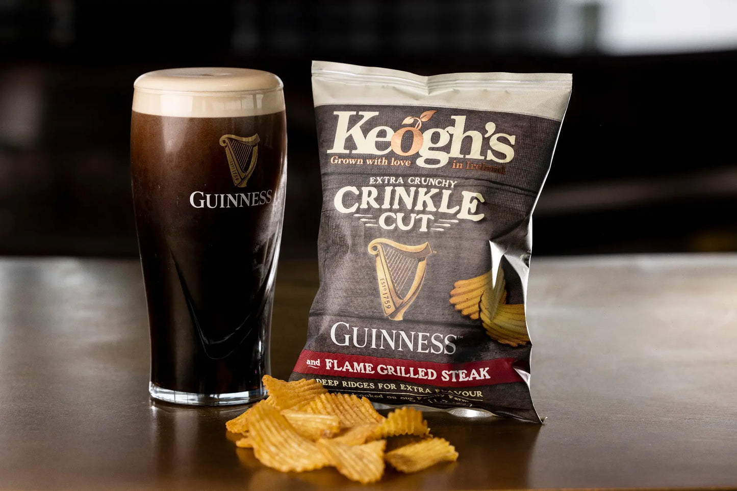 Crinkle Cut Guinness and Flame Grilled Steak Crisps (Size options available)