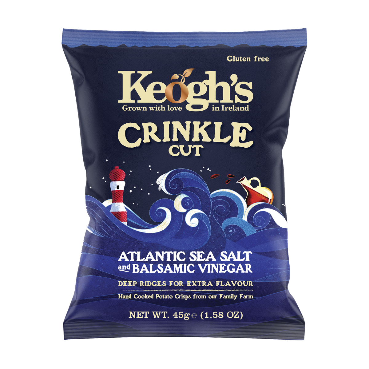 Crinkle Cut Atlantic Sea Salt and Balsamic Vinegar 1 x 125g Keogh's