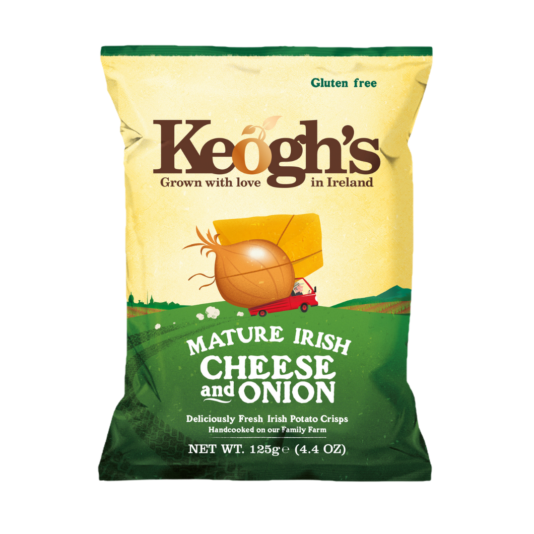 Mature Irish Cheese and Onion Crisps (Size options available)