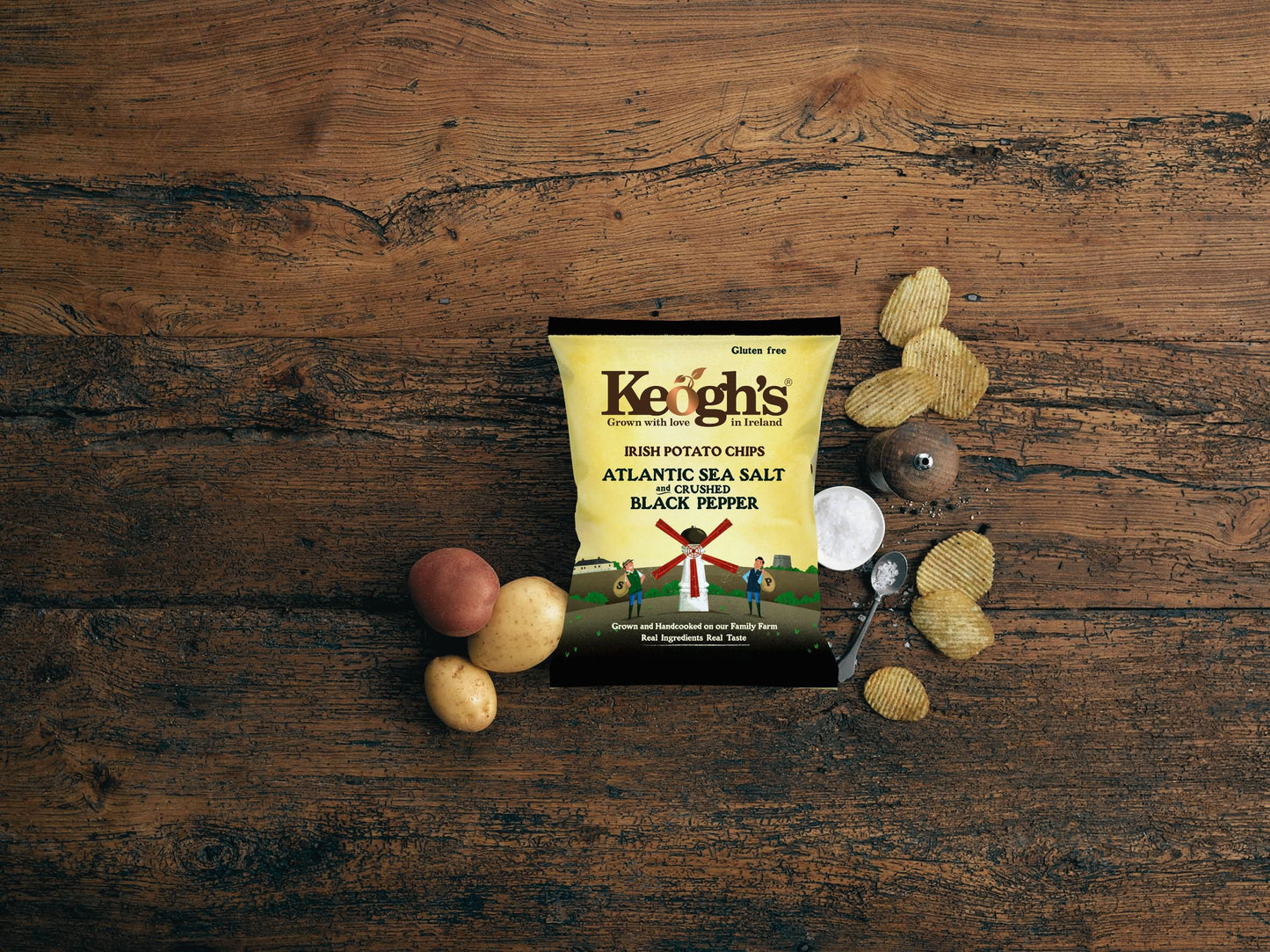 Online Exclusive - Atlantic Sea Salt & Crushed Black Pepper Crisps (Size options available)