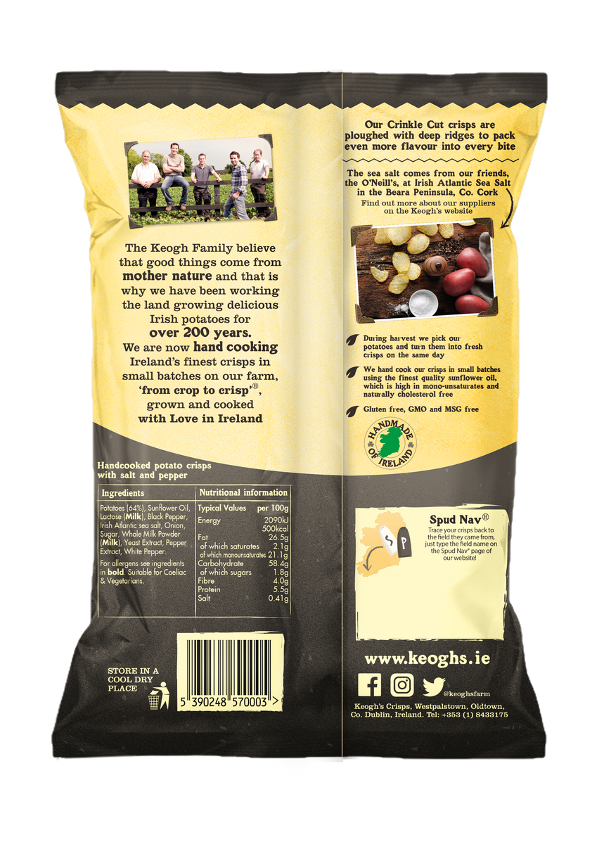 Crinkle Cut Atlantic Sea Salt and Crushed Black Pepper (Size options a