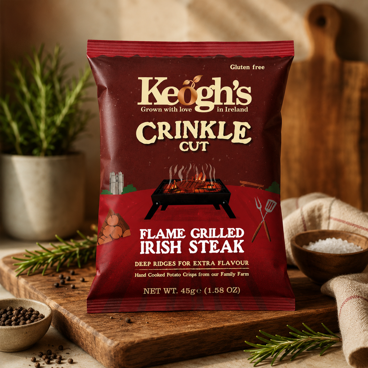 Crinkle cut Flame grilled Irish steak (Size options available)