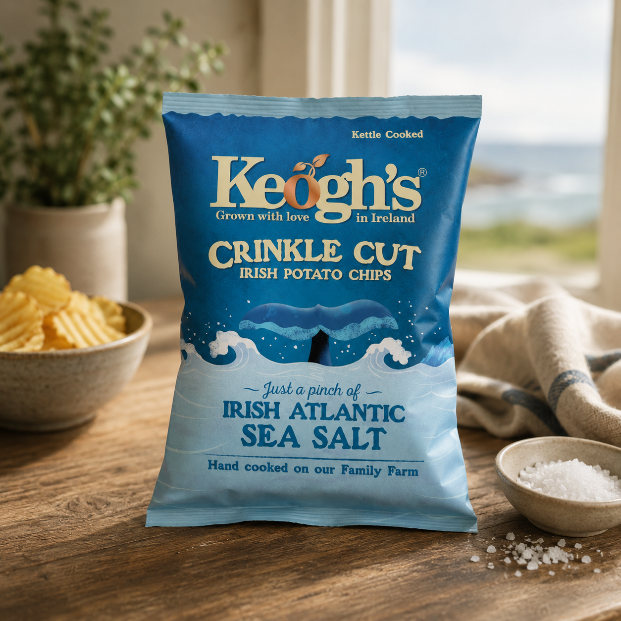 Crinkle Cut Just a pinch of Irish Atlantic Sea Salt Crisps (Size options available) (Copy)
