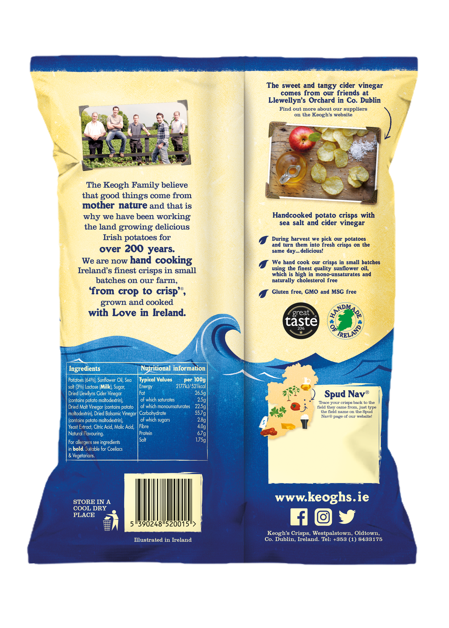 Atlantic Sea Salt and Sweet Irish Vinegar Crisps (Size options available)