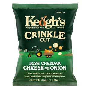 Crinkle Cut Irish Cheddar and Onion Crisps 6x125g