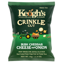 Load image into Gallery viewer, Crinkle Cut Irish Cheddar and Onion Crisps 12x45g

