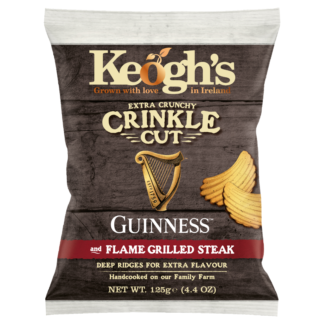 Crinkle Cut Guinness and Flame Grilled Steak Crisps (Size options available)