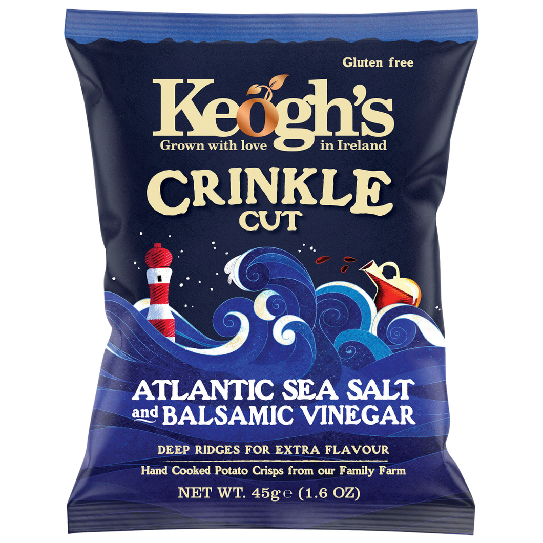 Crinkle Cut Atlantic Sea Salt and Balsamic Vinegar Crisps 12x45g