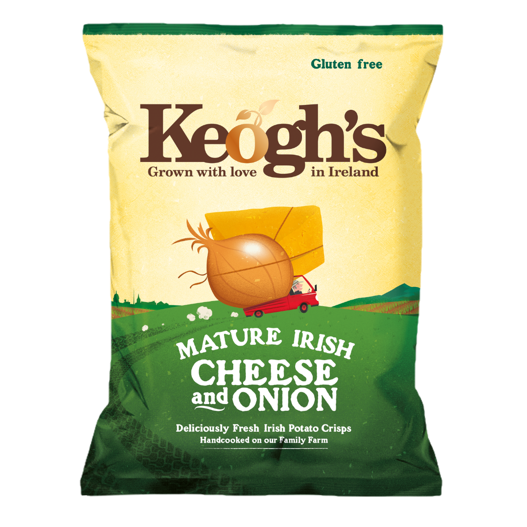 Mature Irish Cheese and Onion Crisps (Size options available)