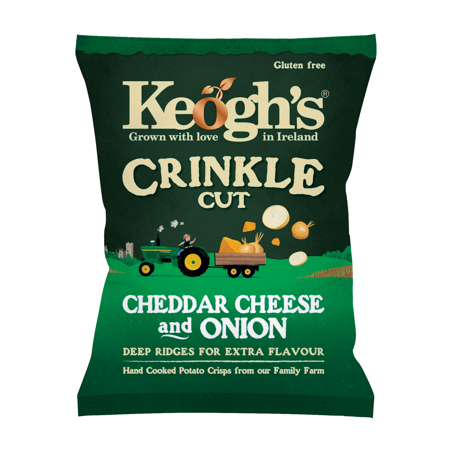 Crinkle Cut Irish Cheddar and Onion Crisps (Size options available)
