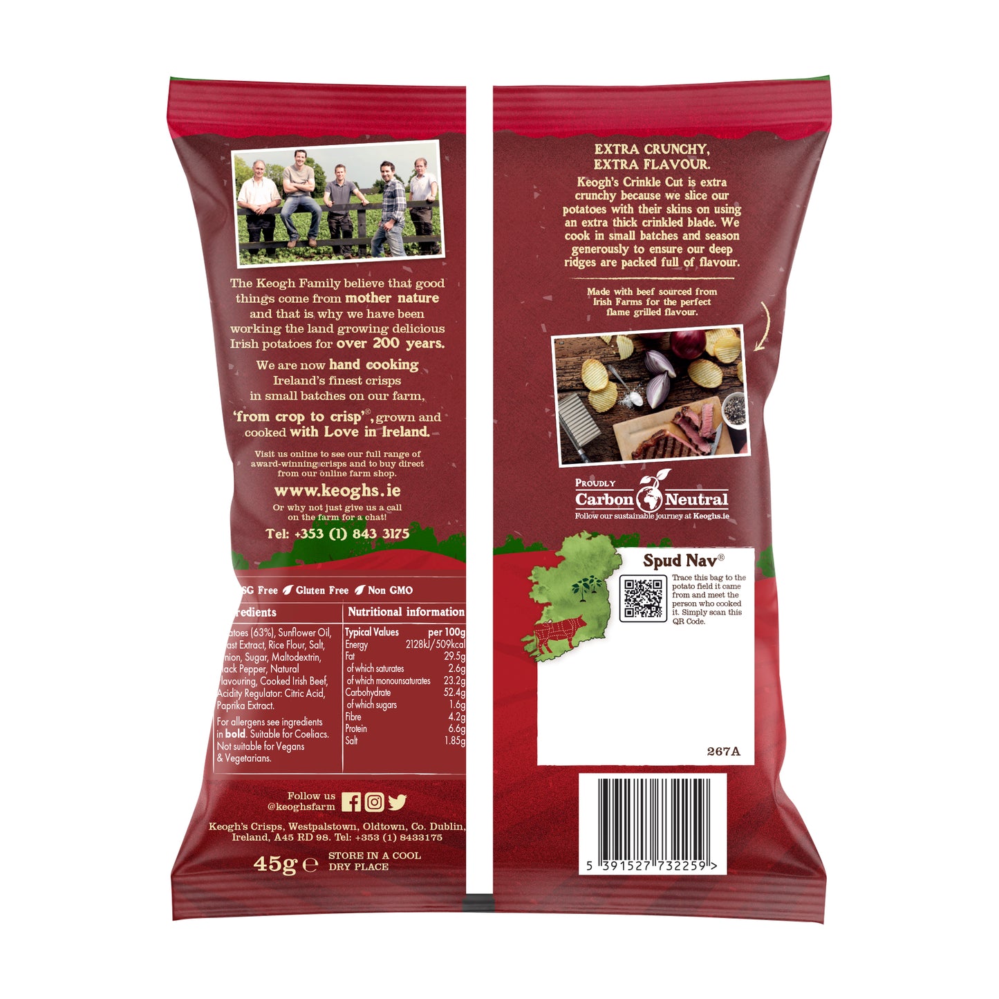 Crinkle cut Flame grilled Irish steak (Size options available)