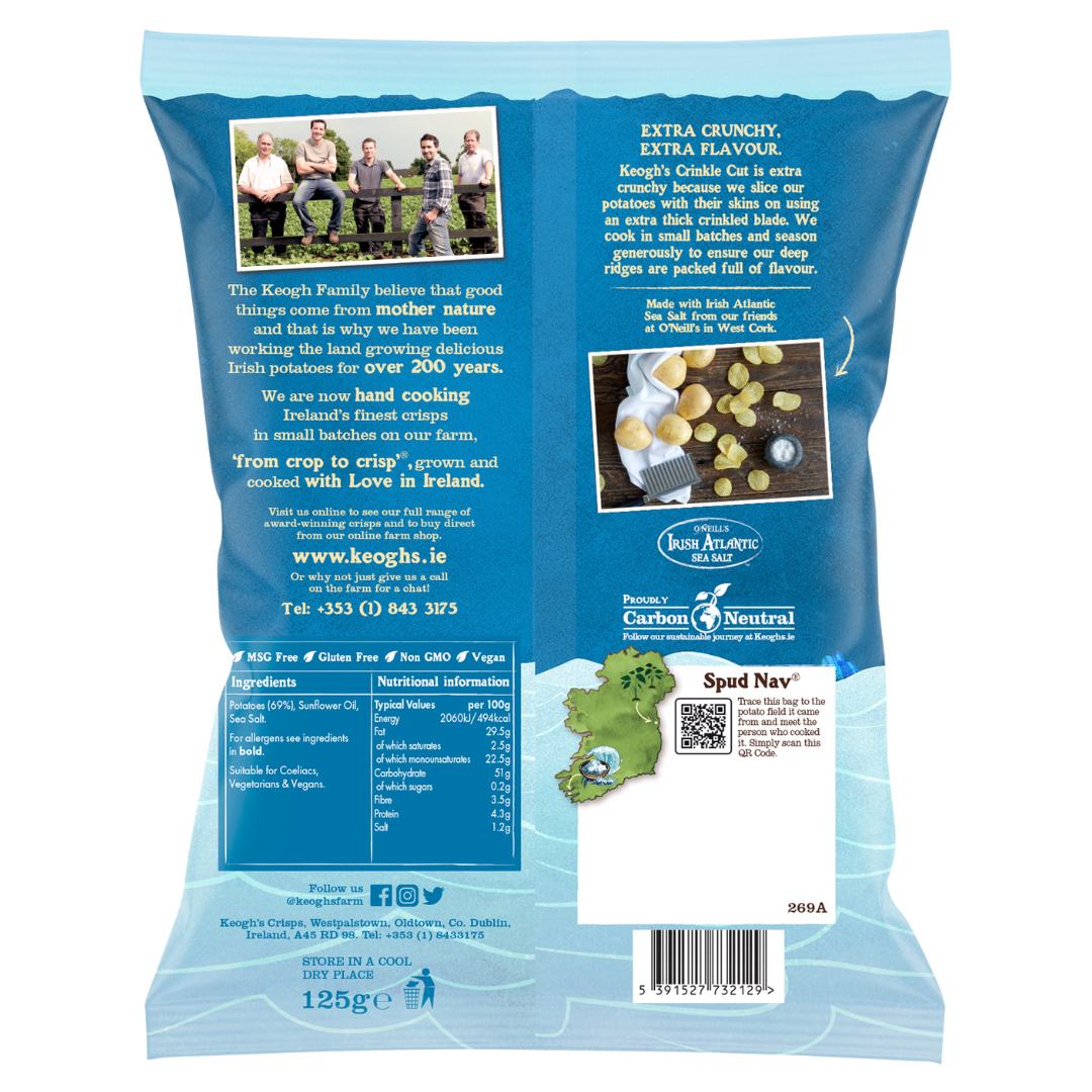Crinkle Cut Just a pinch of Irish Atlantic Sea Salt Crisps (Size options available) (Copy)