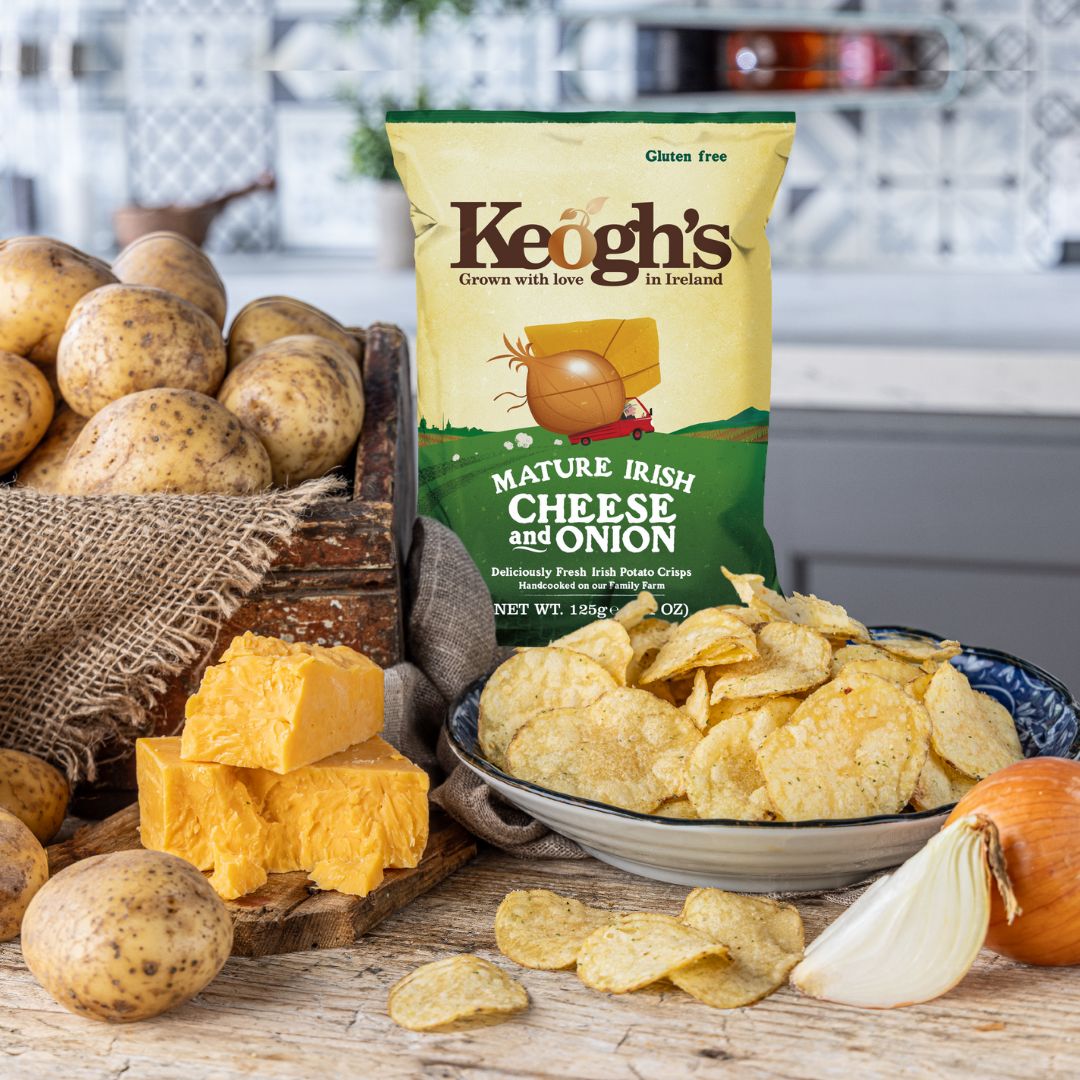 Mature Irish Cheese and Onion Crisps (Size options available)