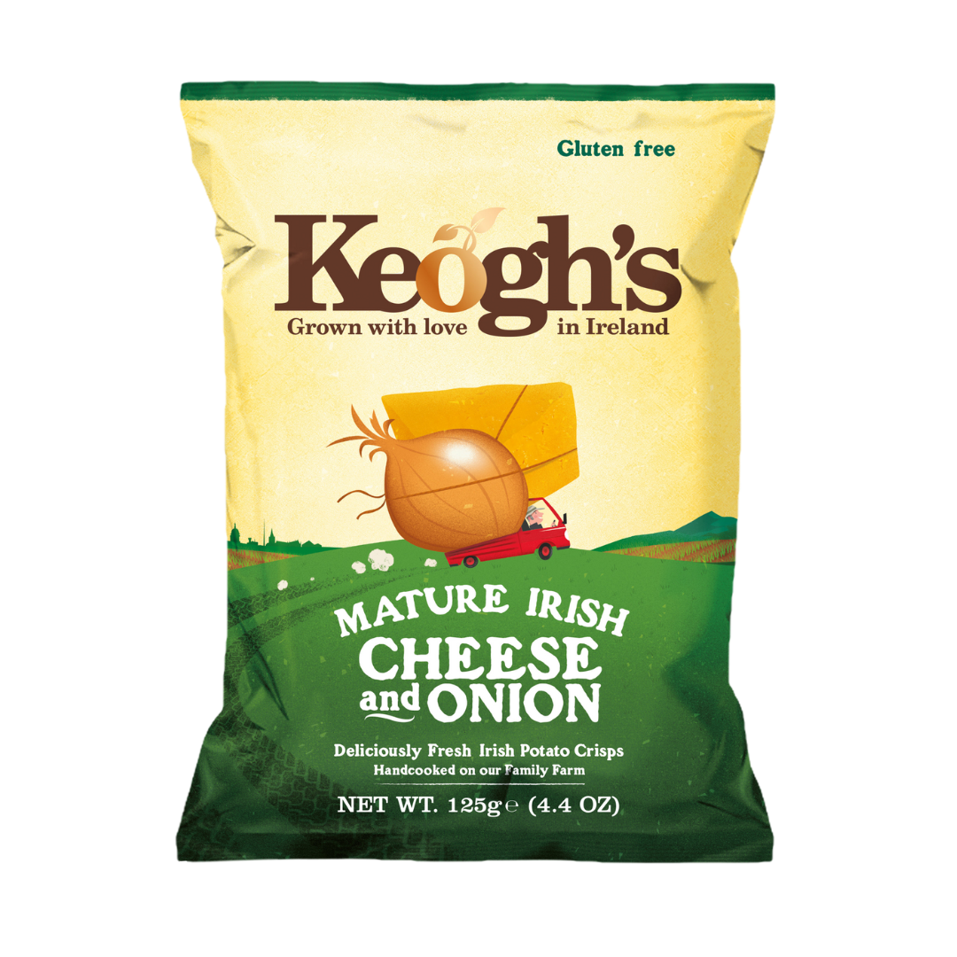 Mature Irish Cheese and Onion Crisps (Size options available)