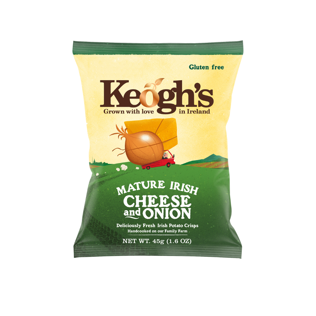 Mature Irish Cheese and Onion Crisps (Size options available)