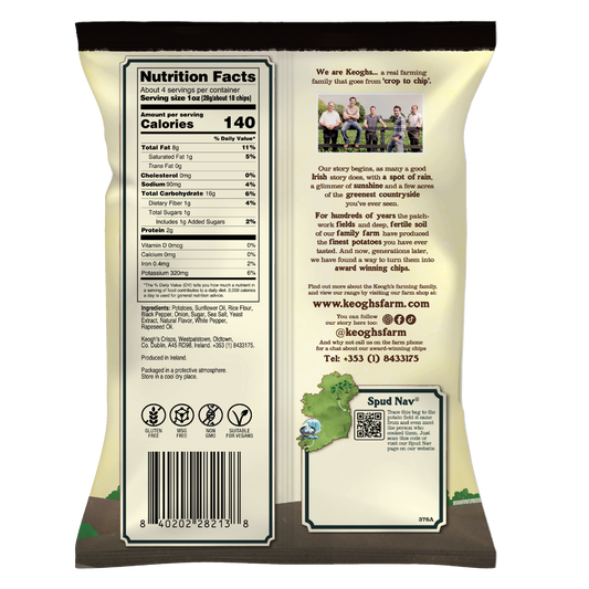 Online Exclusive - Atlantic Sea Salt & Crushed Black Pepper Crisps (Size options available)