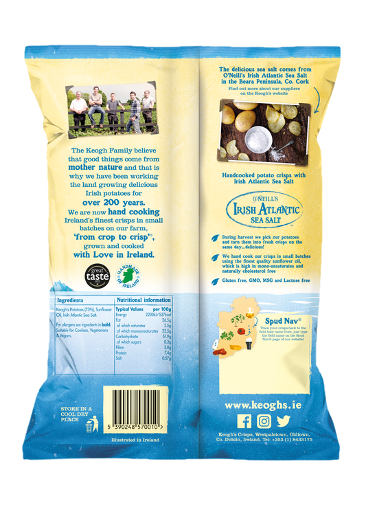 Irish Atlantic Sea Salt Crisps (Size options available)