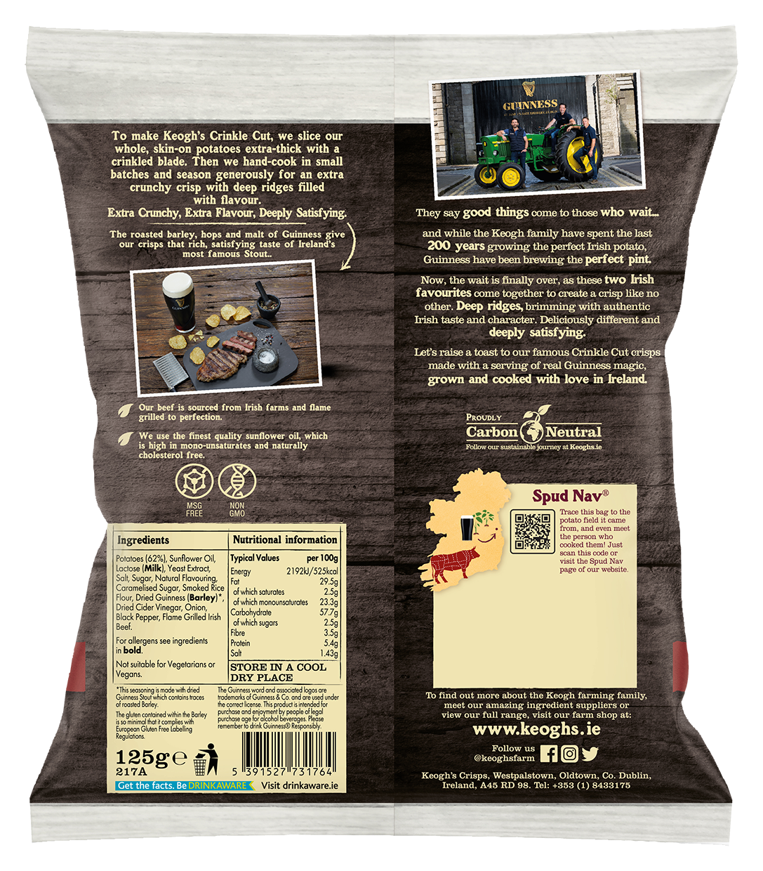 Crinkle Cut Guinness and Flame Grilled Steak Crisps (Size options available)